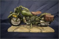 Resin Motorcycle decorative figure 7" w x 4" h