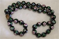 Cloisonne vintage beads - heavy 24" long