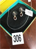 Sterling silver earring and necklace set