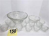 Punch Bowl with (12) Cups & Bowl