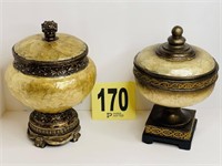 (2) Decorative Lidded Pots