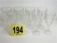 (8) Fostoria Clear Virginia Water Goblets Glasses