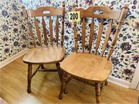 (2) Wooden Chairs