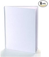 White Blank Books with Hardcovers 8.5"W x 11"H (6