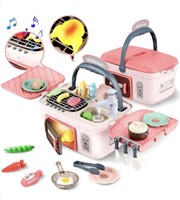 GrowthPic Play Kitchen Picnic Basket for Kids,