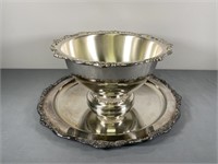 International Silver Co Punch Bowl & Tray