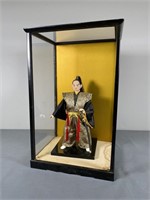 Samurai Doll in Glass Case