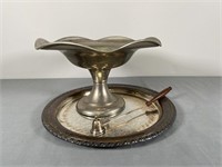 Quadruple Plate Compote, Tray, Candle Snuffer