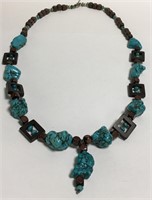 Brown Beaded Turquoise Necklace