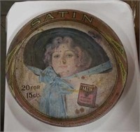 Vintage Satin Cigarettes tin 14in