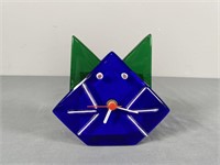 Murano Glass Cat Face Clock