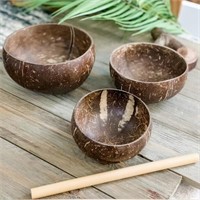 3 Pcs Coconut Bowls, 100% Natural Handmade Bowl