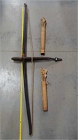 Wooden Decorative Recurve Bow w/wooden arrows