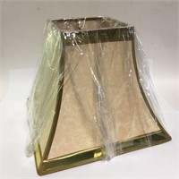Square Lamp Shade With Brass Trim