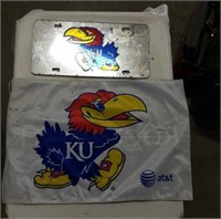 KU License plate and Flag 19x12