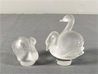 Signed Lalique Swans