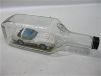 12"x 3.5" Glass Bottle W/ Car Inside