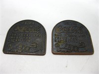 Two Vintage 1" x 1" Coca Cola Free Cola Medals