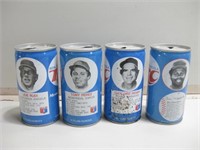 Four Vintage RC Cola Baseball Player Cans