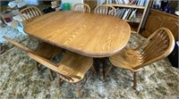 Oak Table w/ 6 Chairs