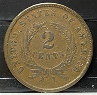 1864 Two Cent Piece (AU50)