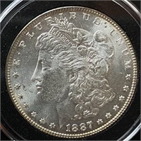 1887 Morgan Silver Dollar (MS64PL)