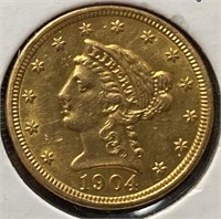 1904 Liberty Head Gold Quarter Eagle (MS63)