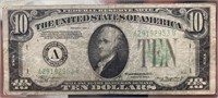 1934 Green Light Green Seal Ten Dollar ($10) Bill
