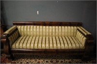 Antique 1800's Flamed Mahogany Empire settee