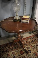 Antique walnut Pie crust stand with ball & claw