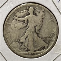 1917-D Walking Liberty Half Dollar (VG)