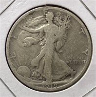 1919-S Walking Liberty Half Dollar (F)