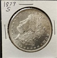 1879-S Morgan Silver Dollar, Toning (MS64)