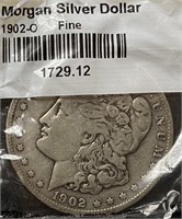 1902-O Morgan Silver Dollar (F)