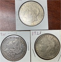 (3) 1921 Morgan Silver Dollar (UNC)