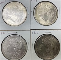(4) 1921 Morgan Silver Dollar (UNC)