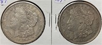 Morgan Silver Dollars- 1921 (EF40); 1921-S (EF40)