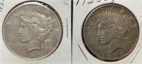 Peace Silver Dollars- 1923; 1923-S