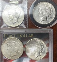 Peace Silver Dollars- 1922-S; 1923; (2) 1923-S