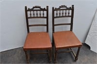 (2) Vintage Dining Chairs w/Fluted Legs