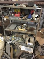 (2) Metal Shelves & Lots of Misc Items