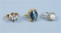 (3) 14K DIAMOND & GEMSTONE RINGS