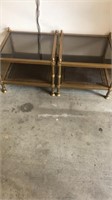(2) Glass & Metal End Tables