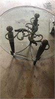 Metal & Glass End Table