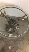Metal & Glass Floral End Table