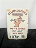 12x8 the busted knuckle garage metal sign