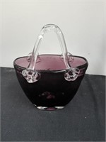 7.5 in purple glass purse vase