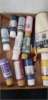 Group of paint and brushes
