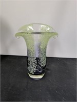 8-in purple/green glass vase