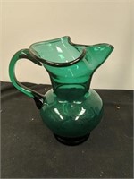 6 in Green Glass pitcher